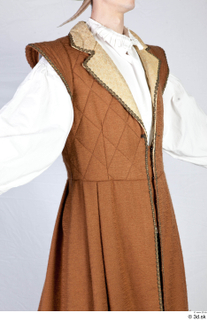  Photos Archer Man in Cloth Armor 2 Medieval clothing brown vest medieval archer upper body white shirt 0010.jpg